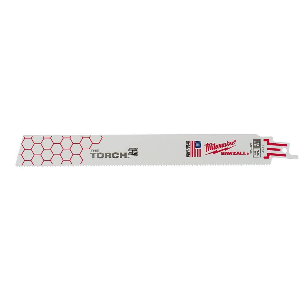Milwaukee 9 in. 14 TPI Torch BiMetal Medium Metal Cutting SAWZALL Reciprocating Saw Blades (15-Pack) (3)