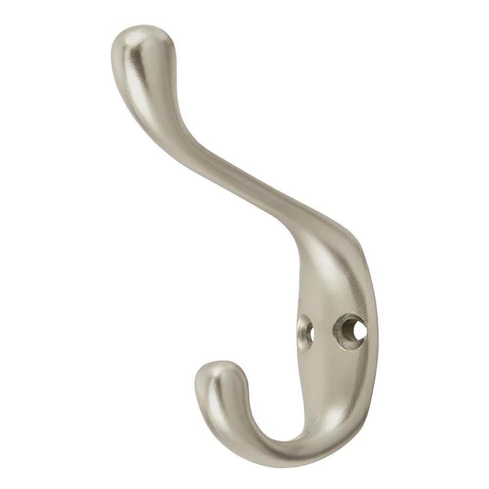 Everbilt 3-Pack Satin Nickel Heavy-Duty J- Bath Hooks (4)