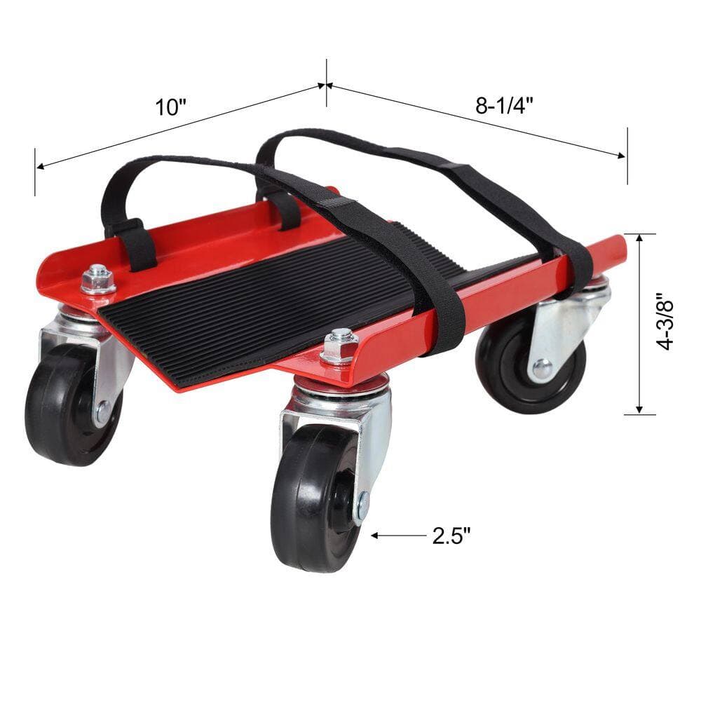 Tidoin Red Steel Heavy Duty Snowmobile Dolly with 2.5 in. Swivel Casters Carries up to 1500 lbs. (2)
