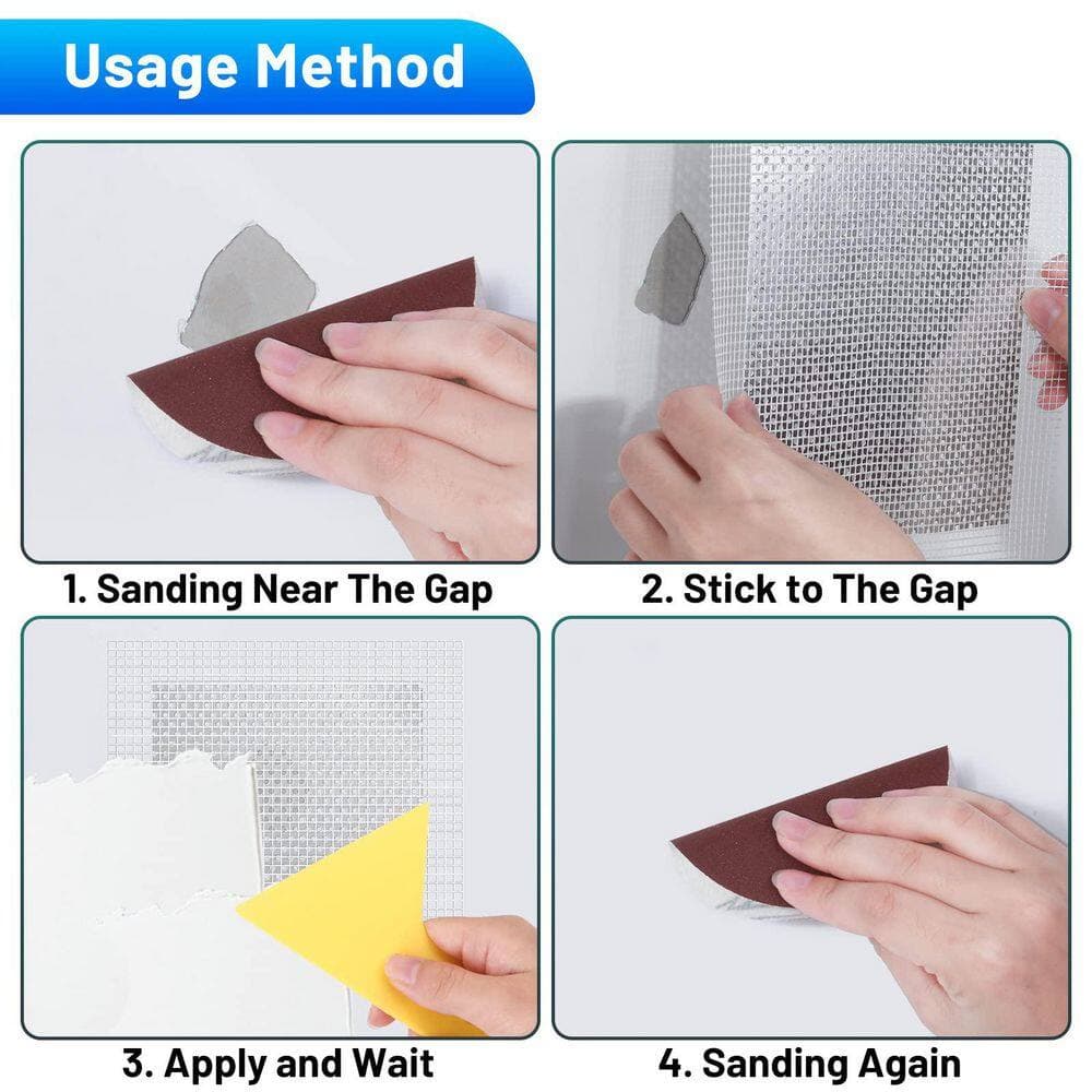 NVNOO 4 in. x 4 in. Drywall Hole Patch Kit, Easy to Fill the Holes for Home Wall and Plaster Dent Repair (8-Pack) (3)
