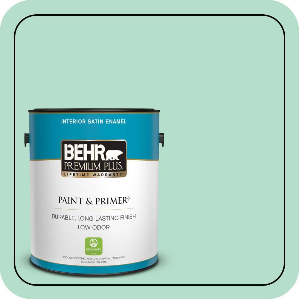 BEHR PREMIUM PLUS 1 gal. #MQ4-18 Free Spirit Satin Enamel Low Odor Interior Paint & Primer