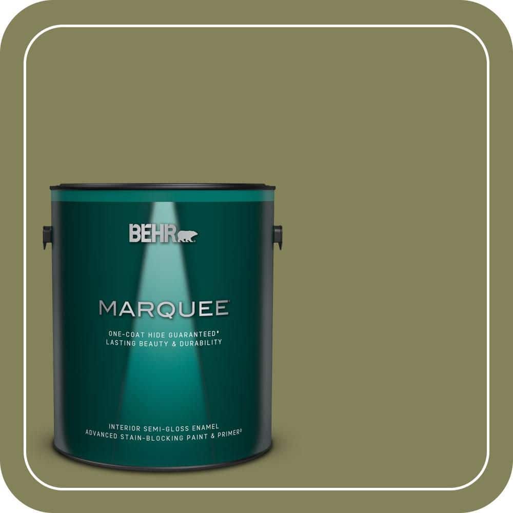 BEHR MARQUEE 1 gal. #PMD-47 Martini Olive Semi-Gloss Enamel Interior Paint & Primer