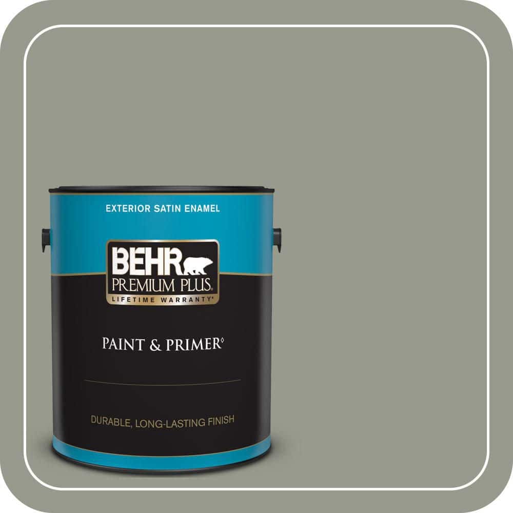 BEHR PREMIUM PLUS 1 gal. #MQ6-21 Hunters Hollow Satin Enamel Exterior Paint & Primer
