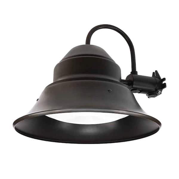 Commercial Electric 3500 Lumen Integrated LED Bronze Dusk to Dawn Area Floodlight, 4000K