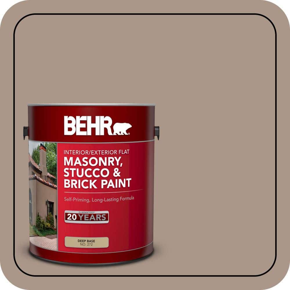 BEHR 1 gal. #N230-4 Chic Taupe Flat Interior/Exterior Masonry, Stucco and Brick Paint (1)