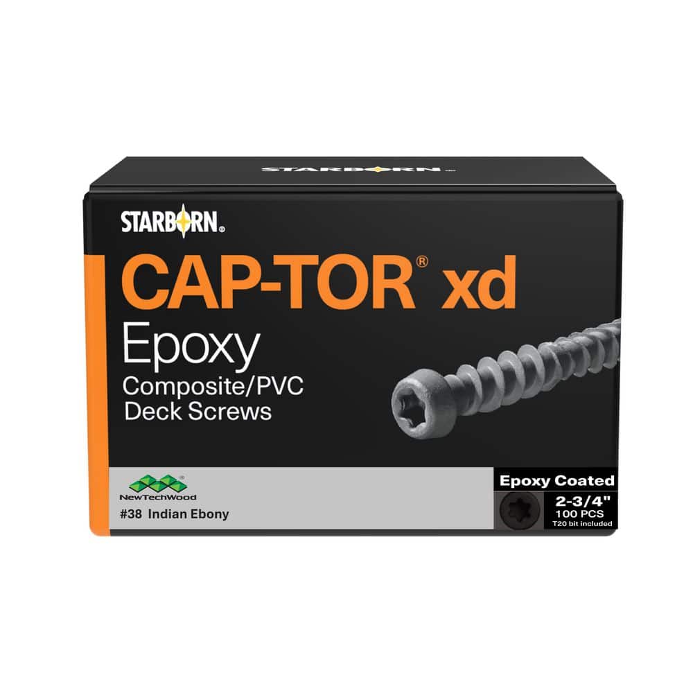 NewTechWood 1-Pack #10 x 2-3/4 in. Indian Ebony Epoxy Color Match Torx Flat Head Composite Deck Screws (1.28 lbs. 100-Pieces) (1)