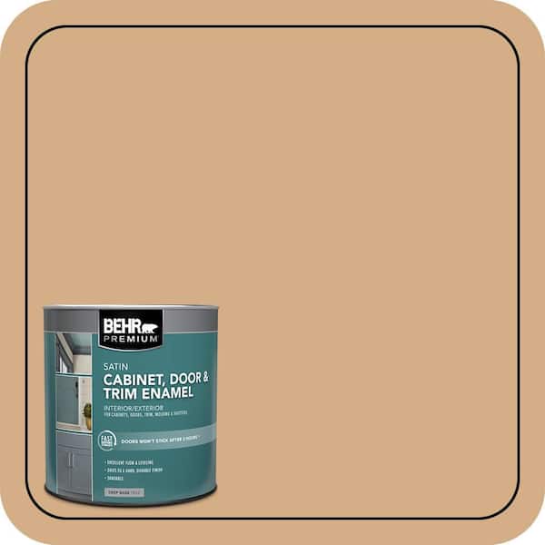 BEHR PREMIUM 1 qt. #S270-4 Praline Satin Enamel Interior/Exterior Cabinet, Door & Trim Paint (1)