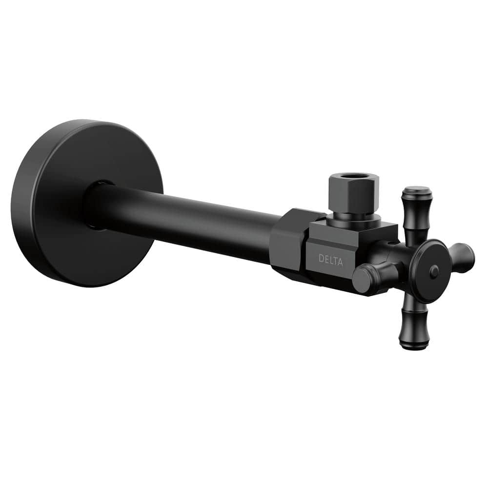 Delta 1/2 in. x 7.81 in. L Matte Black Brass Angled Supply Stop Valve (1)