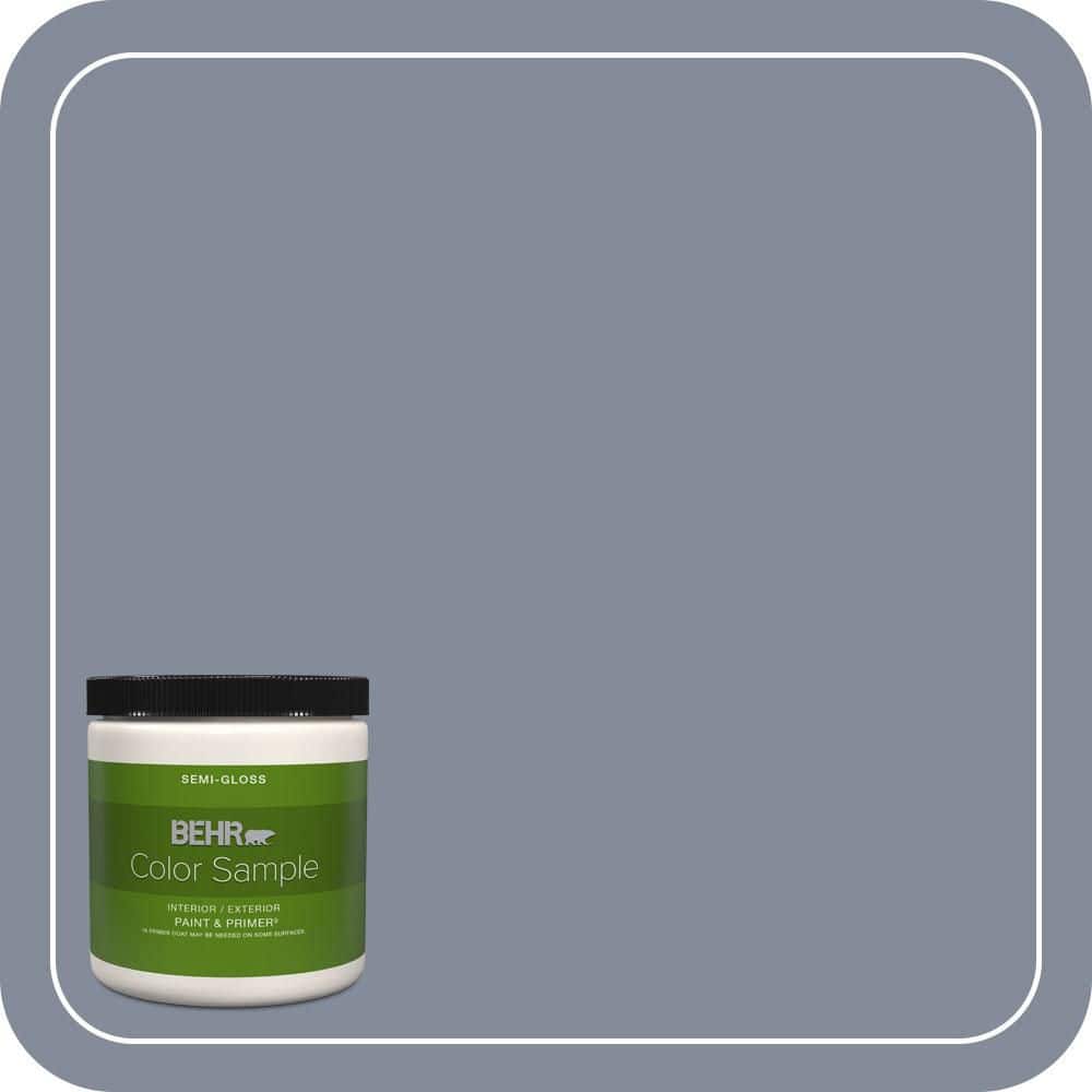 BEHR PREMIUM PLUS 8 oz. #PPU15-08 River Tour Semi-Gloss Interior/Exterior Paint & Primer Color Sample