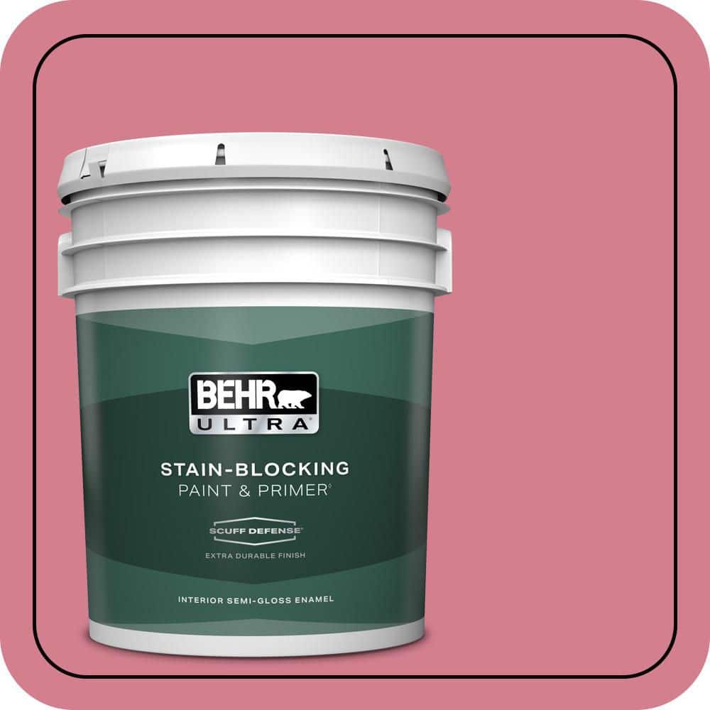 BEHR ULTRA 5 gal. #P140-4 I Pink I Can Extra Durable Semi-Gloss Enamel Interior Paint & Primer