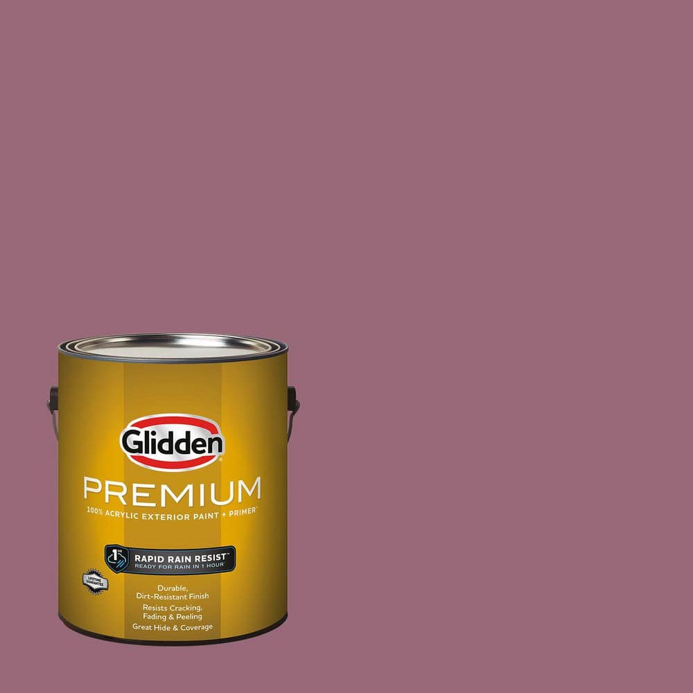 Glidden Premium 1 gal. PPG1045-6 Wild Geranium Flat Exterior Latex Paint
