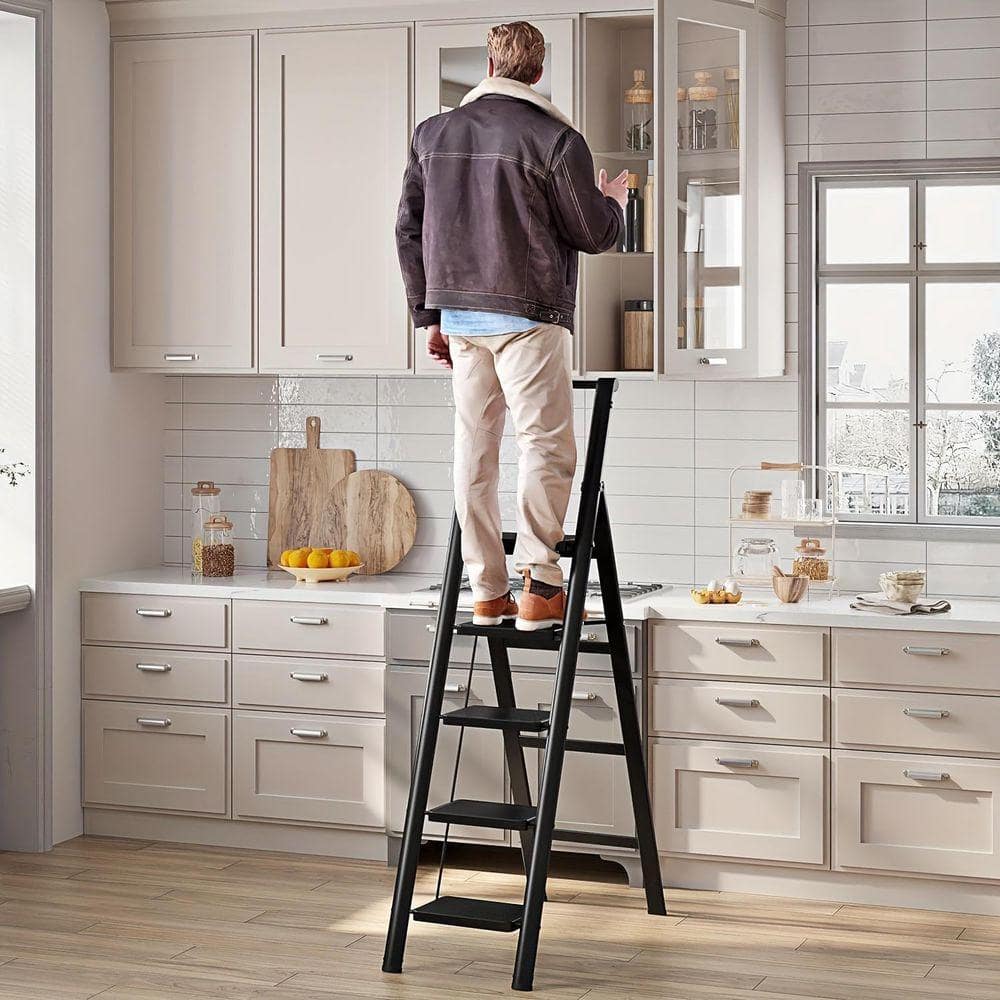 Miscool Anky 5-Step 9 ft. Reach Height Steel Step Stool 600 lb. Load Capacity (3)