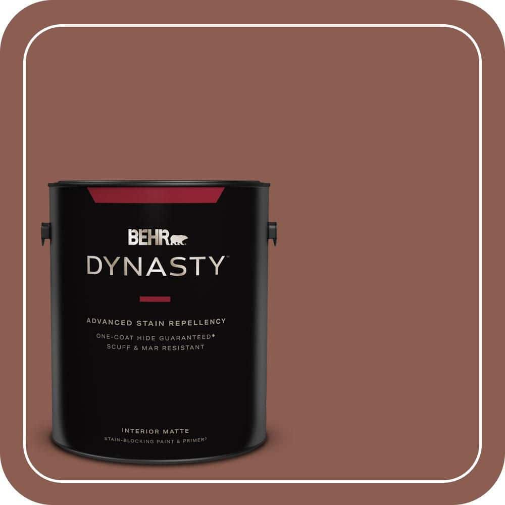 BEHR DYNASTY 1 gal. #S170-6 Red Curry One-Coat Hide Matte Interior Stain-Blocking Paint & Primer