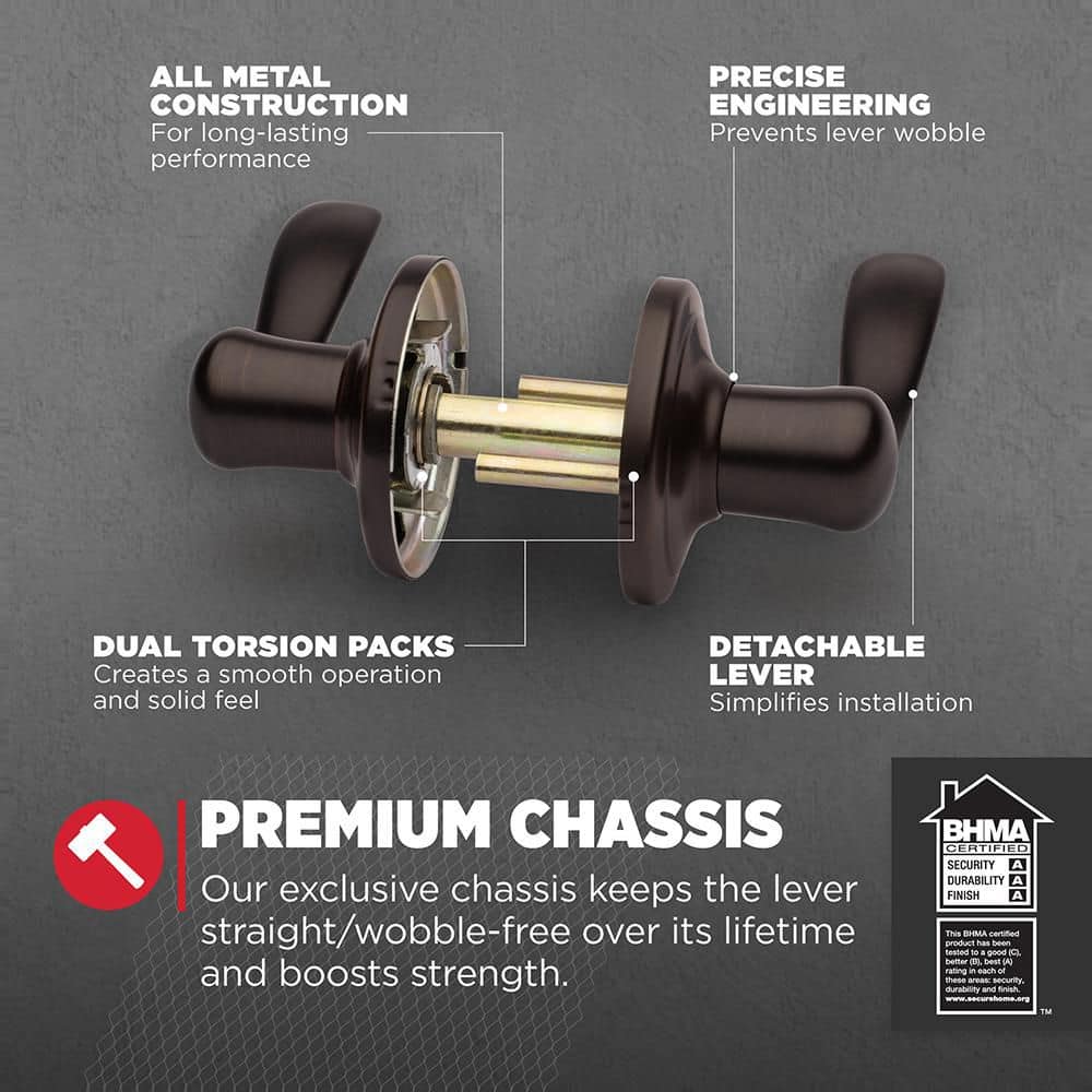 Kwikset Tustin Venetian Bronze Hall/Closet Door Handle with Microban Antimicrobial Technology (3)