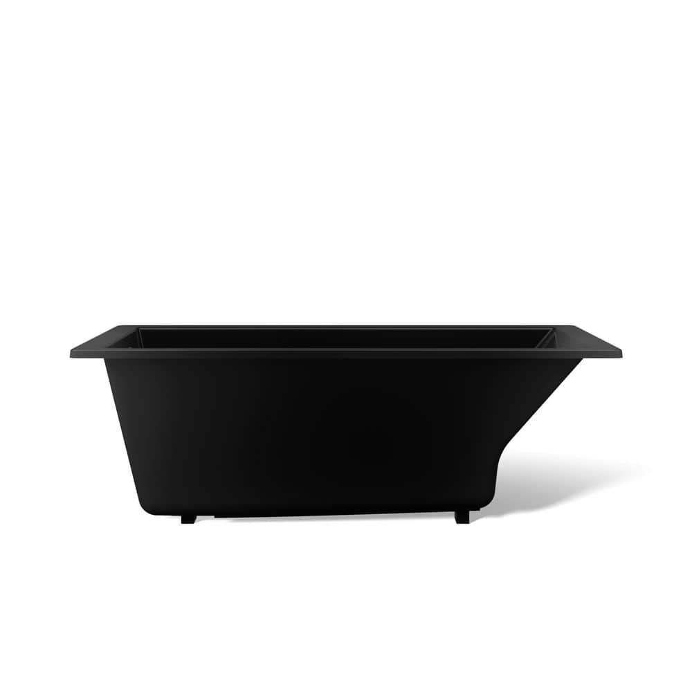 KOHLER Underscore 60 in. x 36 in. Rectangular Soaking Bathtub with Reversible Drain in Black (3)