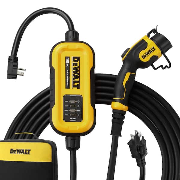 DEWALT Level-2 Portable Electric Vehicle EV Charger up to 16 Amps, 120-240-Volt AC 3.8 KW, 25 Ft. Cable, Weatherproof (2)