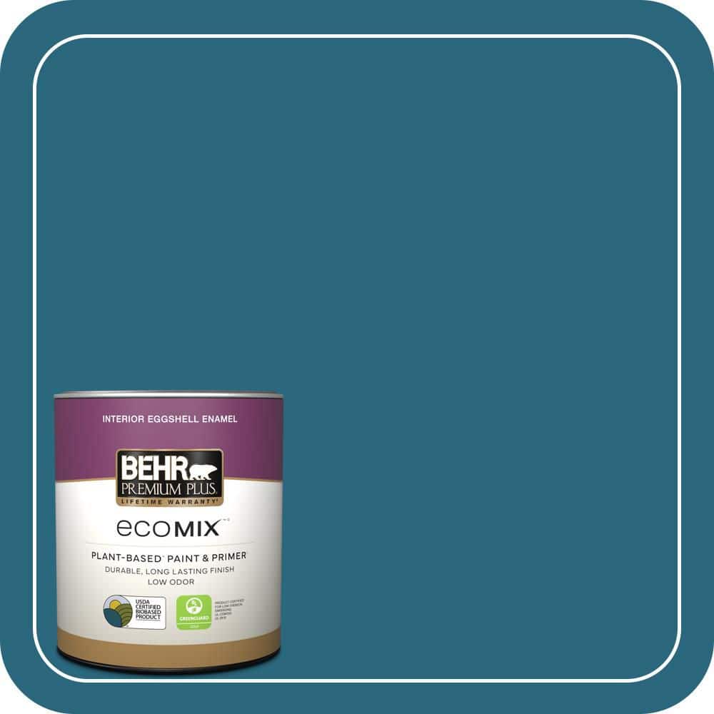 BEHR PREMIUM PLUS 1 qt. #M480-7 Ice Cave Eggshell Enamel EcoMix Plant-Based Interior Paint & Primer (1)