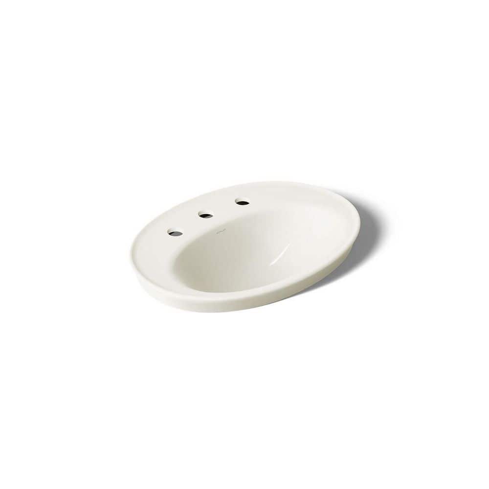 KOHLER Serif 16.25 in. Drop-In Bathroom Sink Vitreous China with Drain (2)