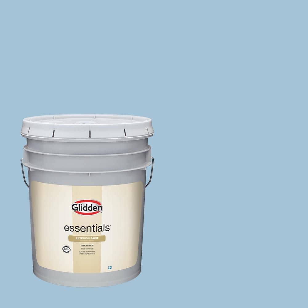 Glidden Essentials 5 gal. #PPG1158-3 Blue Bows Flat Exterior Paint
