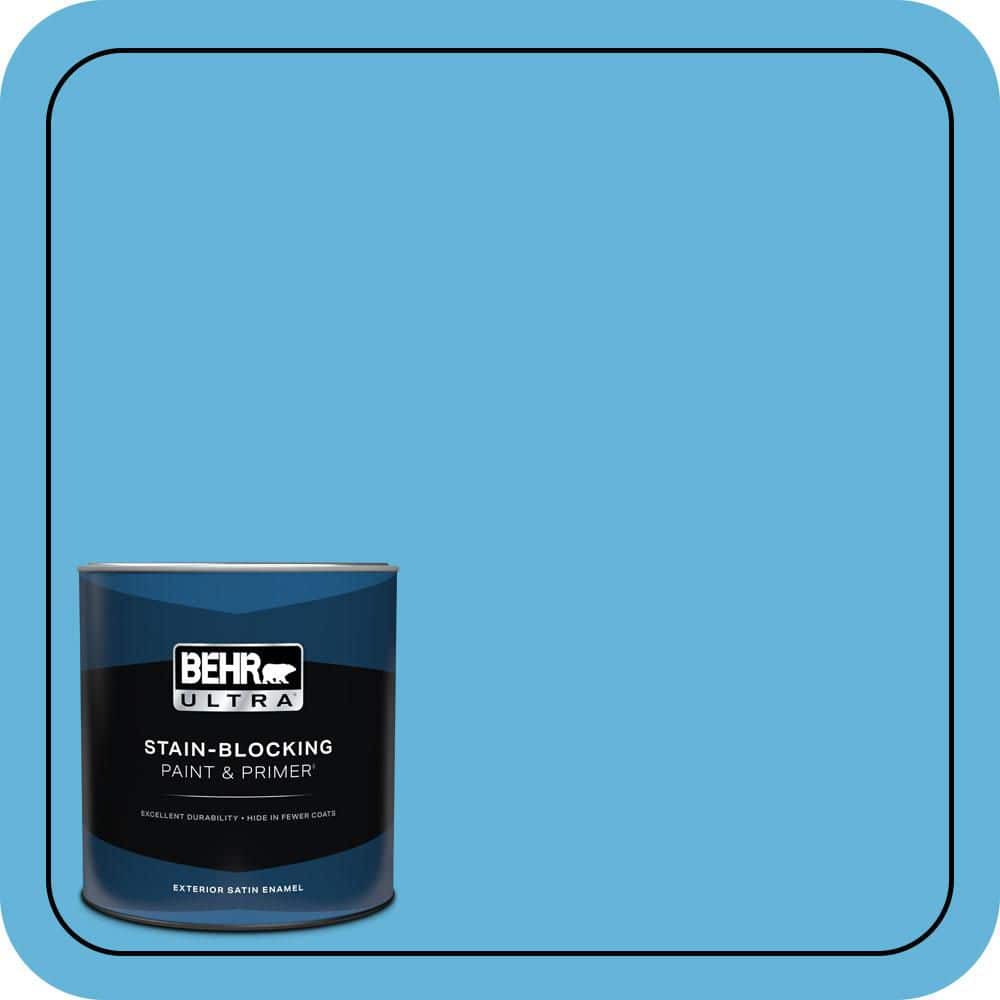 BEHR ULTRA 1 qt. #540B-5 Riviera Blue Satin Enamel Exterior Paint & Primer