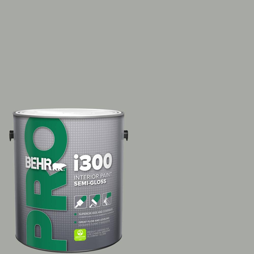 BEHR PRO 1 gal. #ECC-35-1 Silver Clouds Semi-Gloss Interior Paint (1)