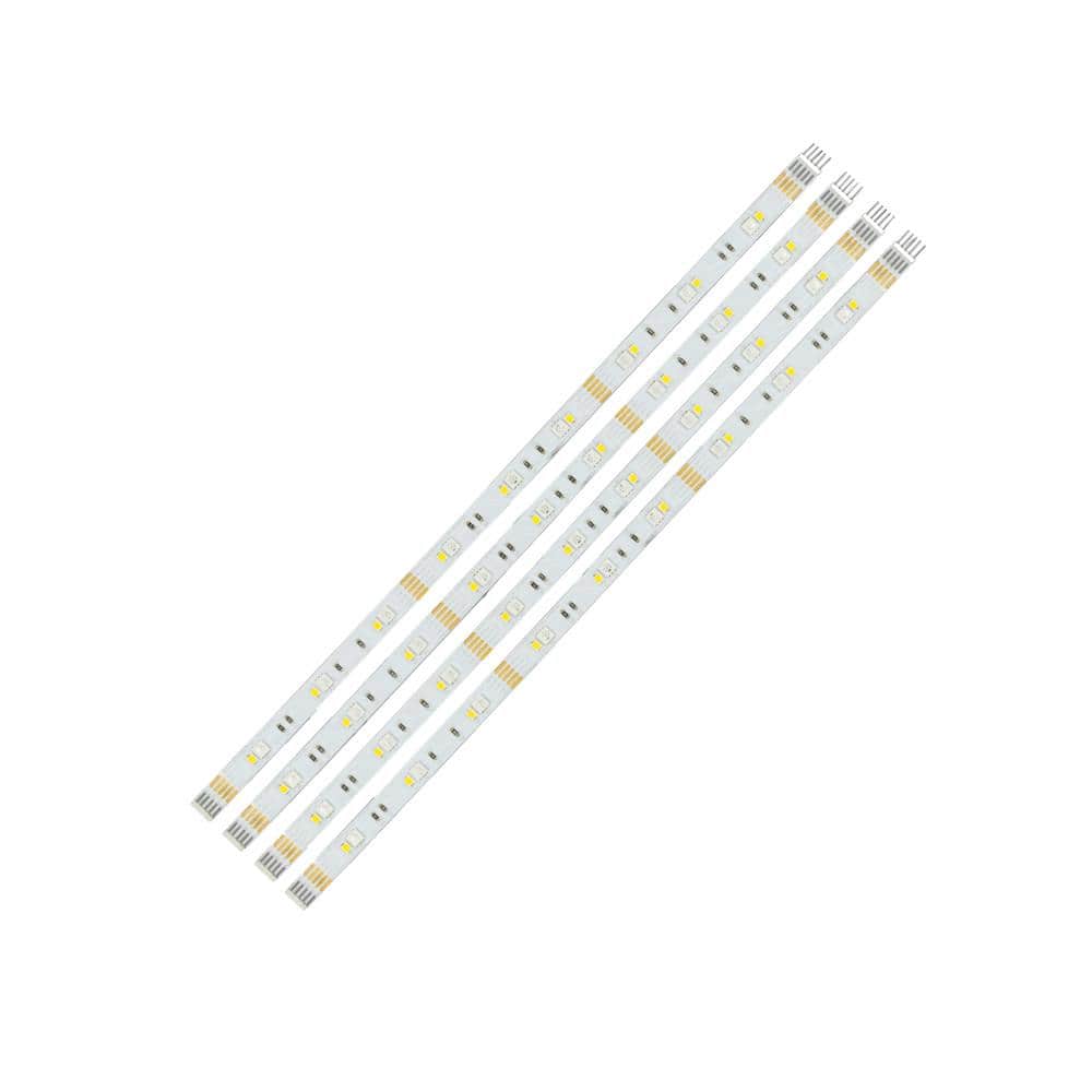 Commercial Electric 4 ft. Plug-In Cuttable/Linkable Integrated LED RGBW Indoor Under Cabinet Tape Strip Light Kit w/Remote (4-Strip Pack) (2)