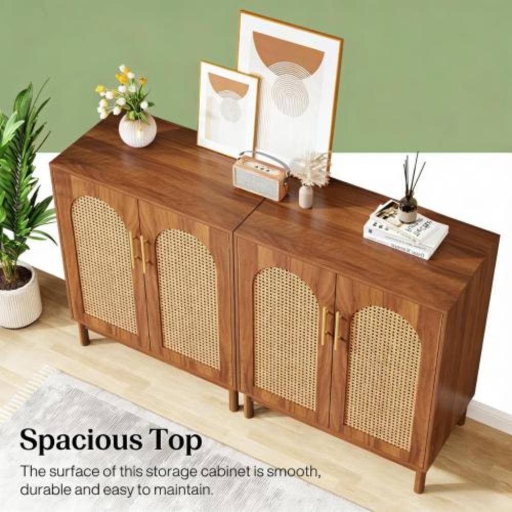 Unbranded 59.1 in. W x 13.79 in. D x 35.46 in. H Bathroom Brown Linen Cabinet (3)