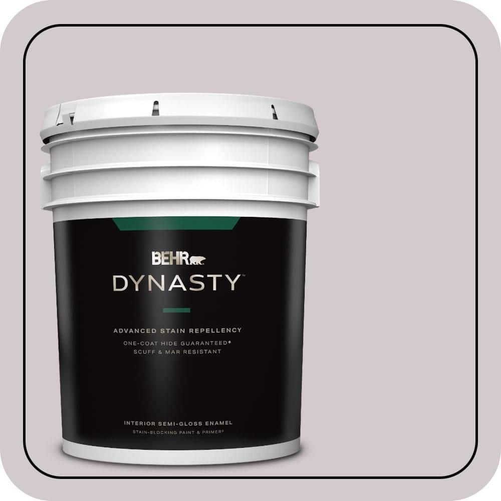 BEHR DYNASTY 5 gal. #N110-1 Dusty Lilac Semi-Gloss Enamel Interior Stain-Blocking Paint & Primer