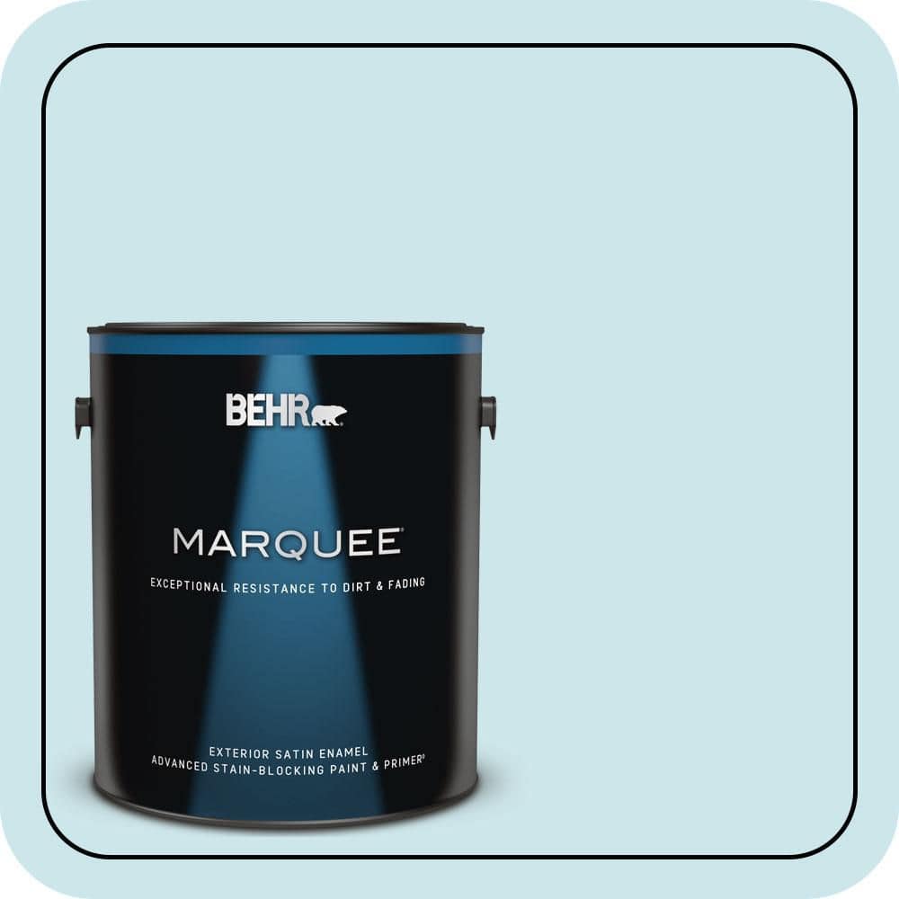 BEHR MARQUEE 1 gal. #530C-2 Clear Water Satin Enamel Exterior Paint & Primer