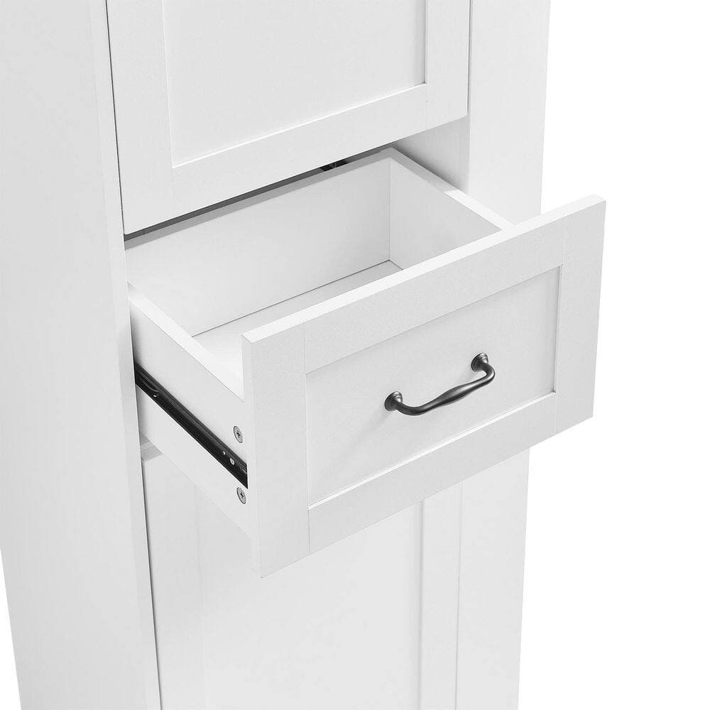 Coporesell 20 in. W 14 in. D 68 in. H MDF Linen Cabinet w/Tilt-Out Compartment and Adjustable Shelf (2)