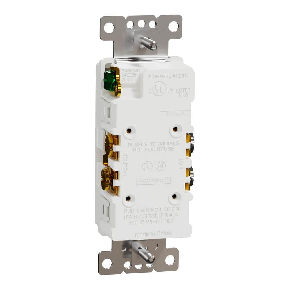 Square D X Series 15 Amp 125-Volt Outdoor Tamper Resistant Duplex Outlet Back Wire Decorator Receptacle Matte White (2)
