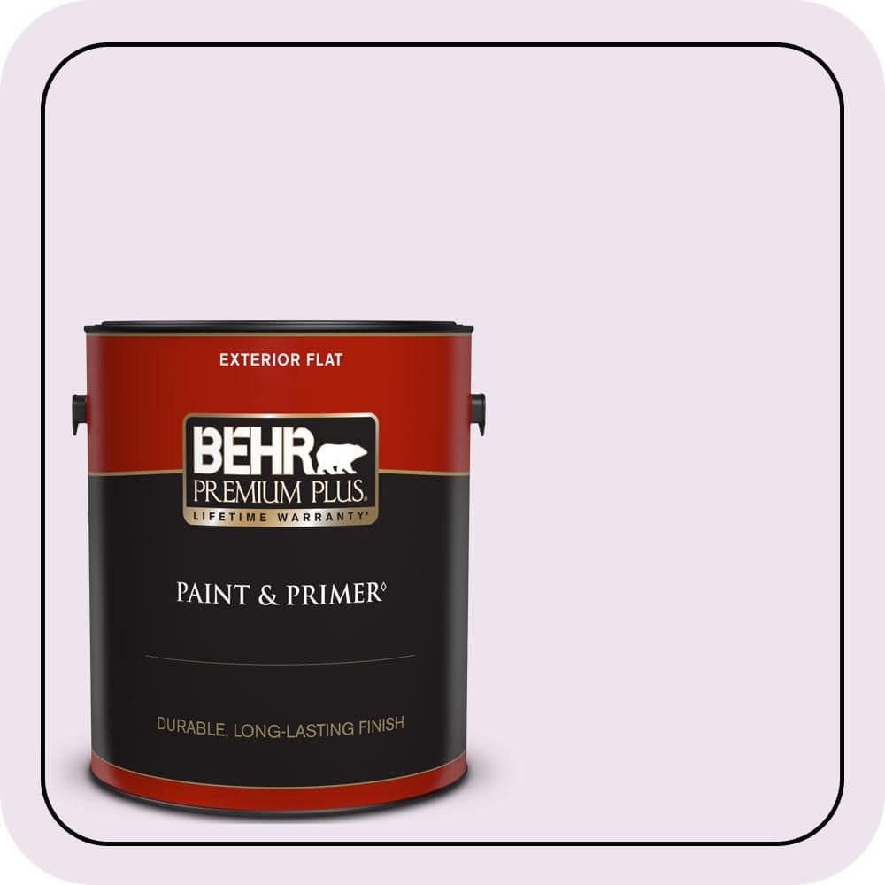 BEHR PREMIUM PLUS 1 gal. #670A-1 Quartz Pink Flat Exterior Paint & Primer
