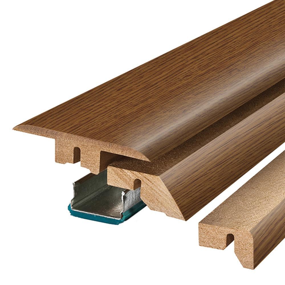 PERFORMANCE ACCESSORIES Burnt Anndel 0.75 in. T x 2.37 in. W x 78.7 in. L Textured Wood Look Laminate Moulding/Trim 4 in 1 Molding