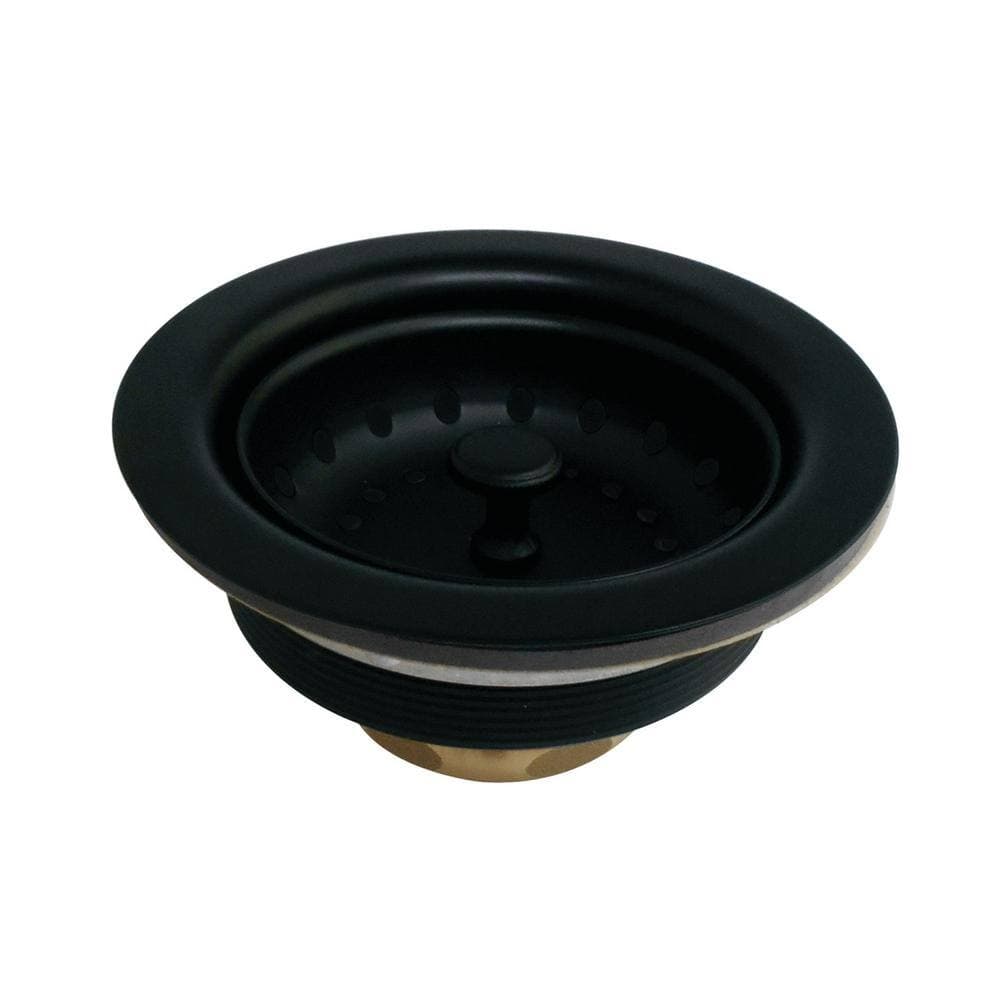 Kingston Brass Tacoma 4-1/2 in. Stainless Steel Kitchen Sink Basket Strainer in Matte Black