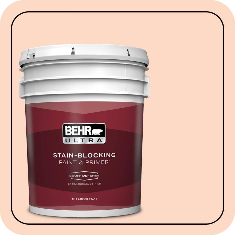 BEHR ULTRA 5 gal. #P190-1 Fire Mist Extra Durable Flat Interior Paint & Primer