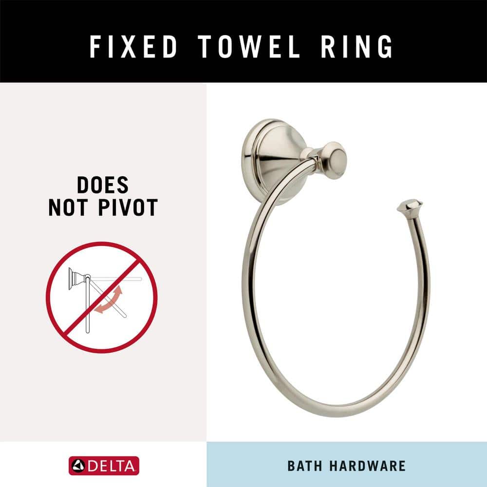 Delta Cassidy 4-Piece Bath Hardware Set with 24 in. Towel Bar, Toilet Paper Holder, Towel Ring, Towel Hook in Stainless Steel (2)