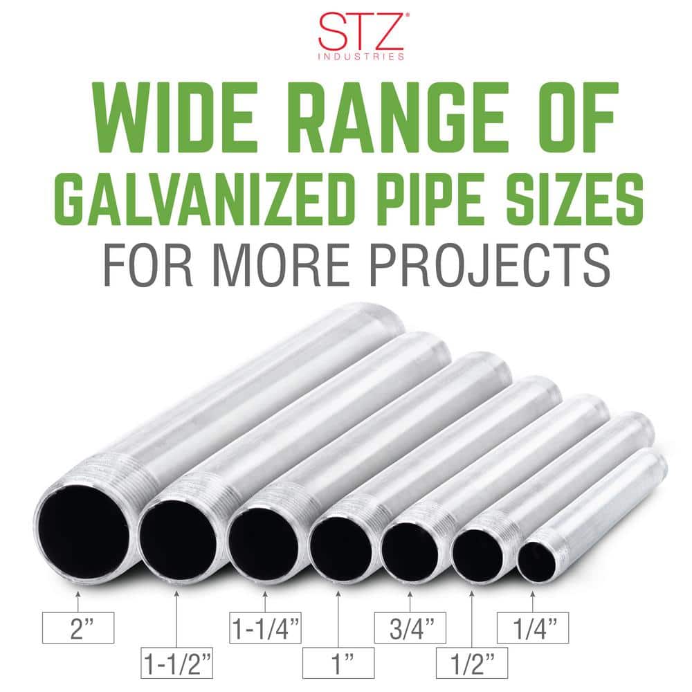 STZ 1/2 in. 2-1/2 in. Galvanized Steel Pipe Nipple (4)