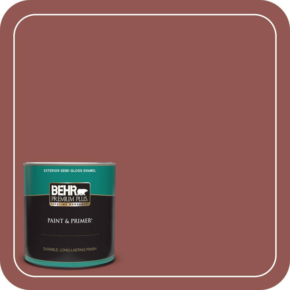 BEHR PREMIUM PLUS 1 qt. #MQ1-21 Rich Brocade Semi-Gloss Enamel Exterior Paint & Primer
