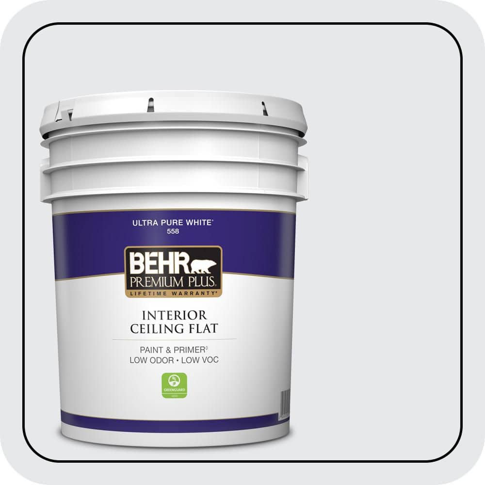 BEHR PREMIUM PLUS 5 gal. #PR-W10 Swirling Water Ceiling Flat Interior Paint & Primer