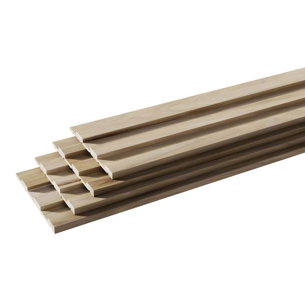 Ornamental Mouldings 0.375 in. D x 5 in. W x 47.5 in. L Unfinished Poplar Wood Accent Wall Panel Moulding (3)