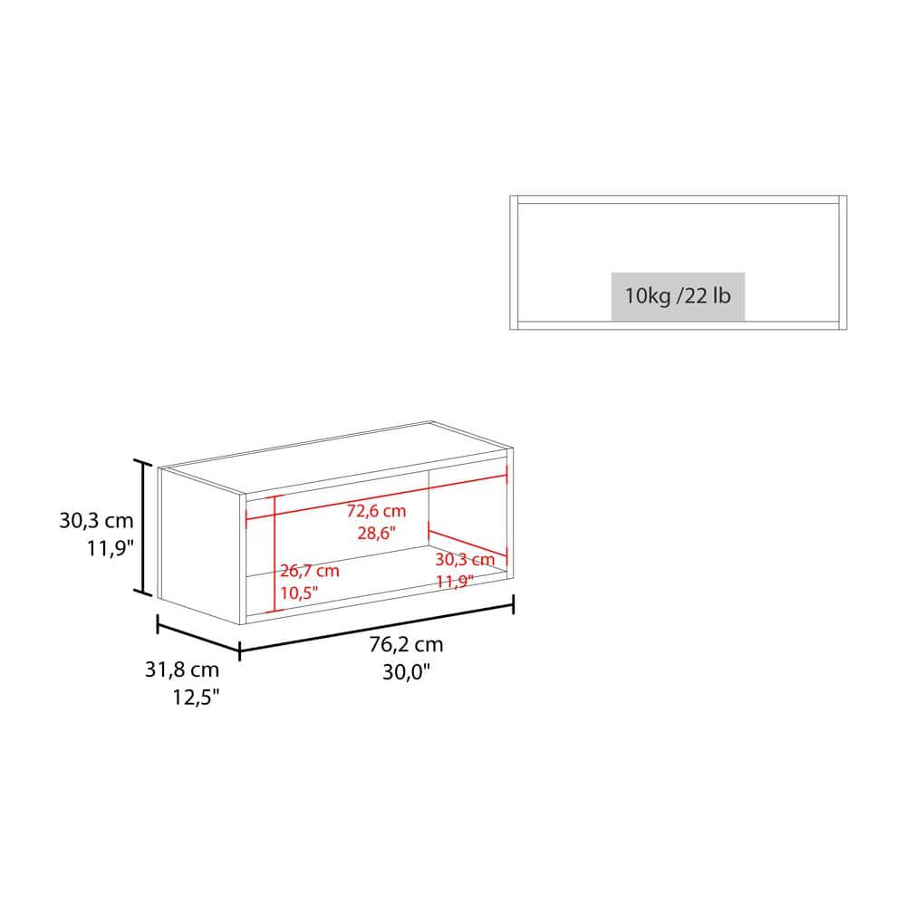 Tahanbath 30 in. W x 12.50 in. D x 12 in. H Bathroom Storage Wall Cabinet in White with Spacious Shelf (2)