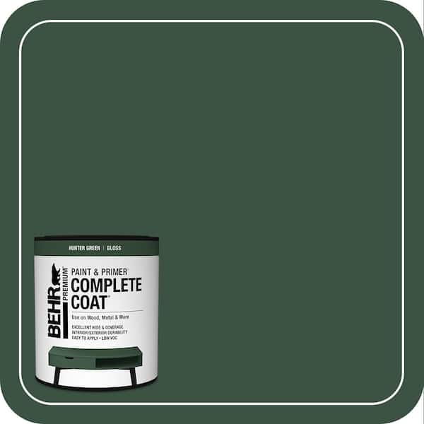BEHR PREMIUM COMPLETE COAT 1 qt. #B0311 Hunter Green Gloss Water Based Interior/Exterior Paint & Primer (2)
