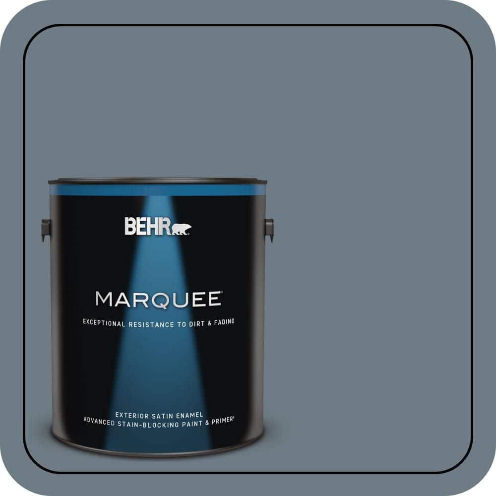 BEHR MARQUEE 1 gal. #N490-5 Charcoal Blue Satin Enamel Exterior Paint & Primer