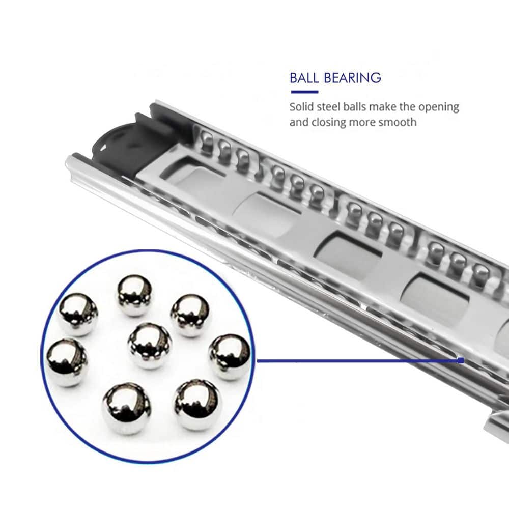 LAIFUCAM 3-Section 16 in. Zinc Plated Side Mount Cold Rolled Steel Soft-Close Heavy Duty Ball Bearing Drawer Slides 6 Pairs (2)