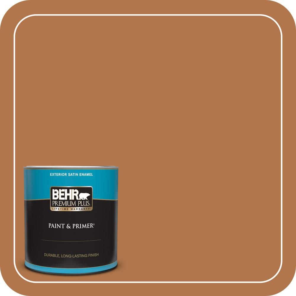 BEHR PREMIUM PLUS 1 qt. #PMD-41 Copper Mine Satin Enamel Exterior Paint & Primer