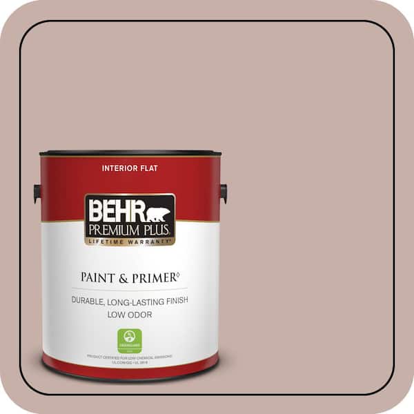 BEHR PREMIUM PLUS 1 gal. #N160-3 Vintage Charm Flat Low Odor Interior Paint & Primer (2)