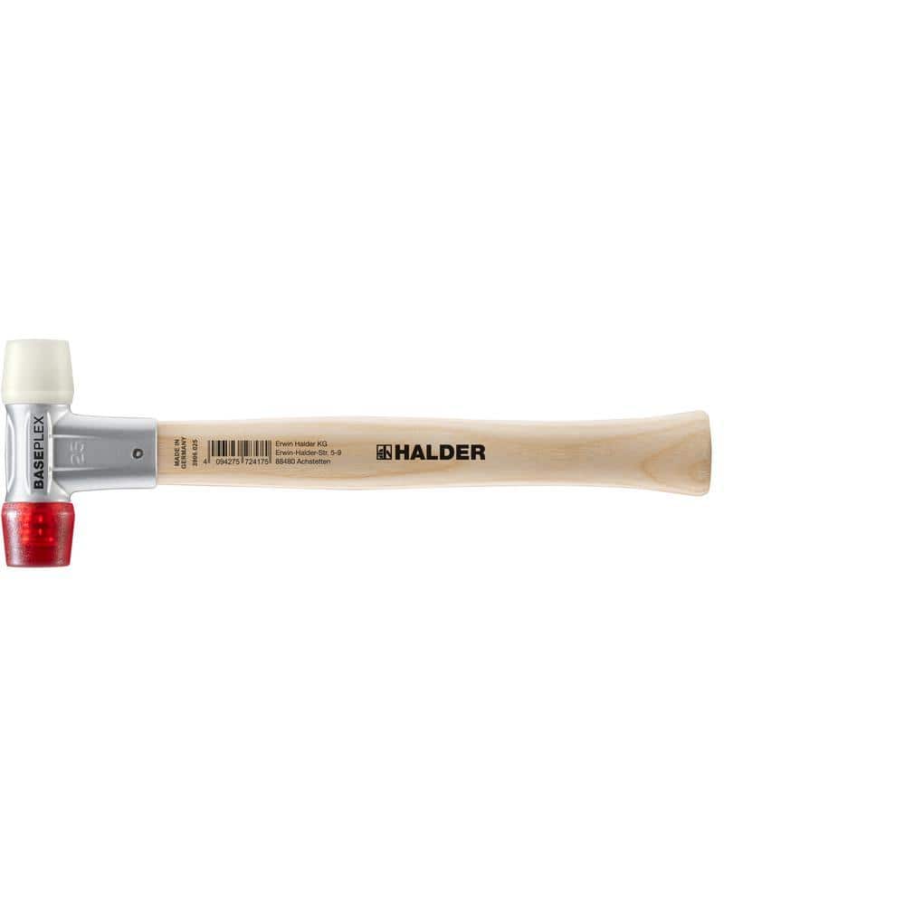 Baseplex 8 oz. Mallet with Zinc die cast housing Hard Wood Handle Red Plastic Face and White Nylon Face