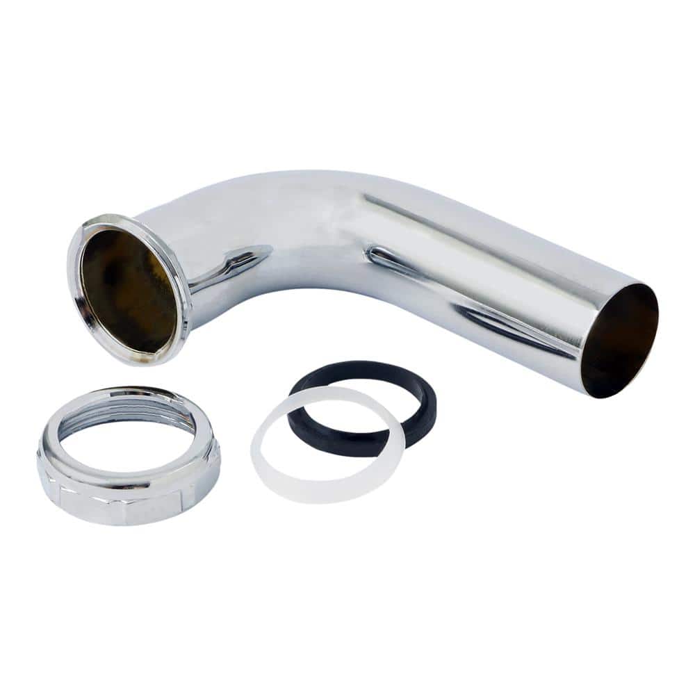 PLUMBFLEX 1-1/4 in. x 12 in. Brass Slip Elbow for Tubular Drain Applications, 17GA, Chrome Plated (2)