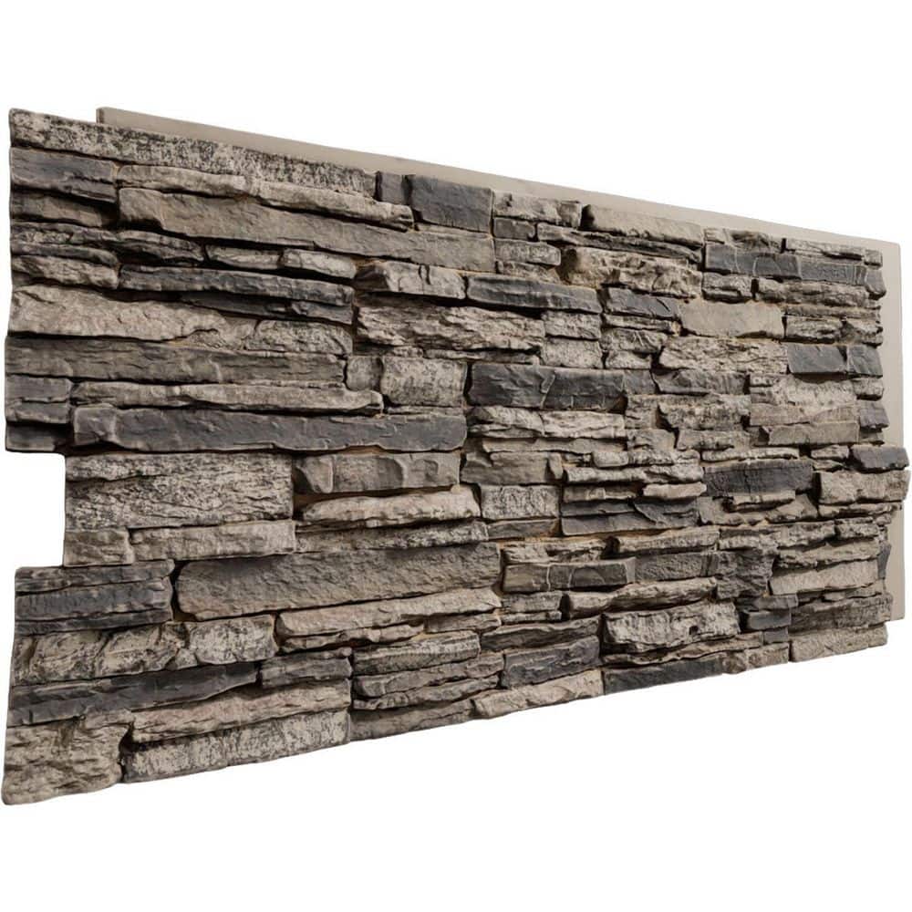 Ekena Millwork EverStone Canyon Ridge Faux Stone Panel, 45 3/4"W x 24 1/2"H x 1 1/4"D, Urban Color (3)
