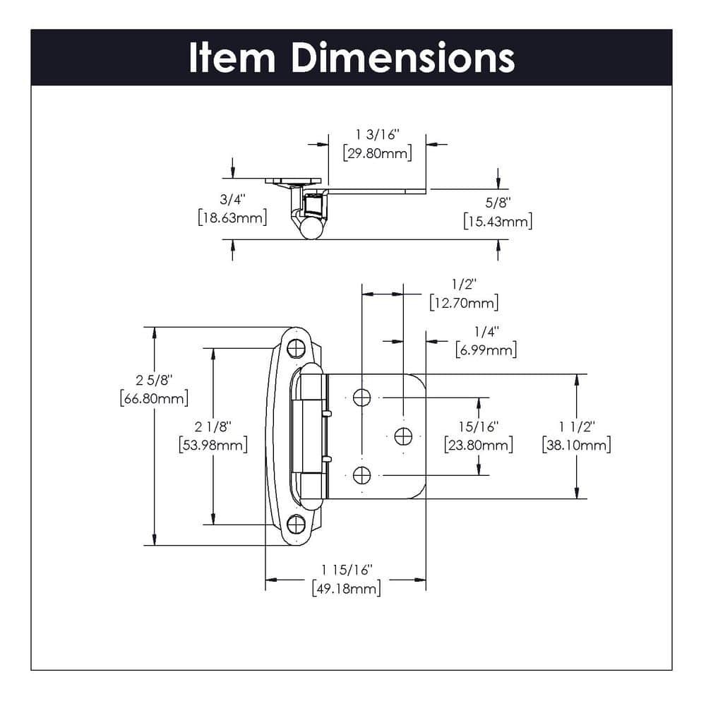 HICKORY HARDWARE Surface Mount Variable Overlay Face Frame Self-Closing Oil-Rubbed Bronze Highlighted Cabinet Hinge (5-Pairs) (3)